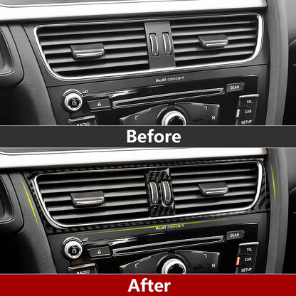 Car Center Console Gear Shift Panel Set, For Audi A4 S4 RS4 A5 S5 RS5 (2007-2016) Carbon Fiber Interior Sticker Trim Accessories