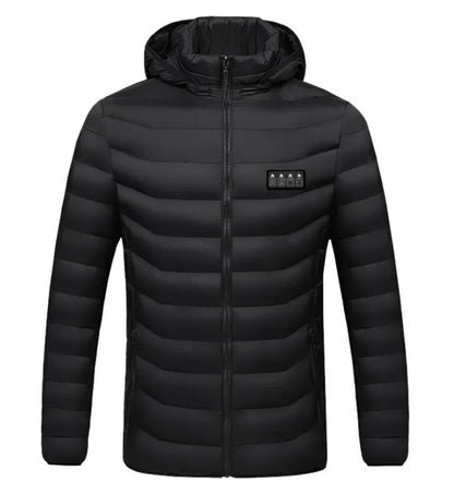New Men'S Winter Four Control 21 Zone Intelligent Heating And Warming Fashionable And Casual Hooded Cotton Coat (No Power Bank)