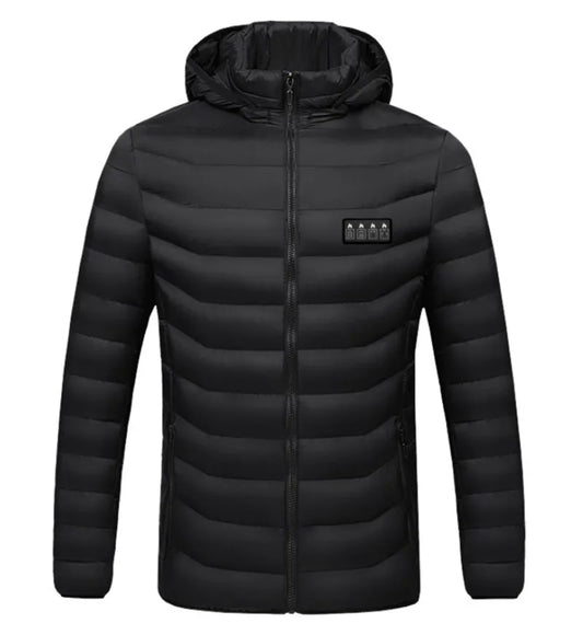 New Men'S Winter Four Control 21 Zone Intelligent Heating And Warming Fashionable And Casual Hooded Cotton Coat (No Power Bank)