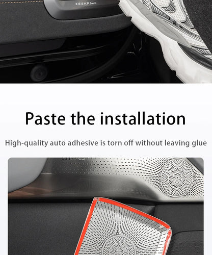 Car audio cover For ZEEKR 7X Door Horn Cover Audio Protective Cover Metal Car Interior Trim Accessories