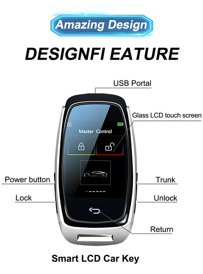 CF920 Modified Universal Remote Display Smart LCD Key Comfortable Entry Auto Lock Keyless Go For Audi/BMW/Ford/Mazda/Toyota/KIA