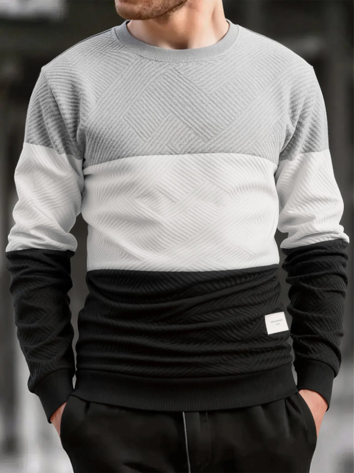 Autumn Winter Men's Crew Neck Pullover Casual Thicker Sweatshirt Long Sleeve Warm Slim Knitted Sweaters Streetwear Men Clothing