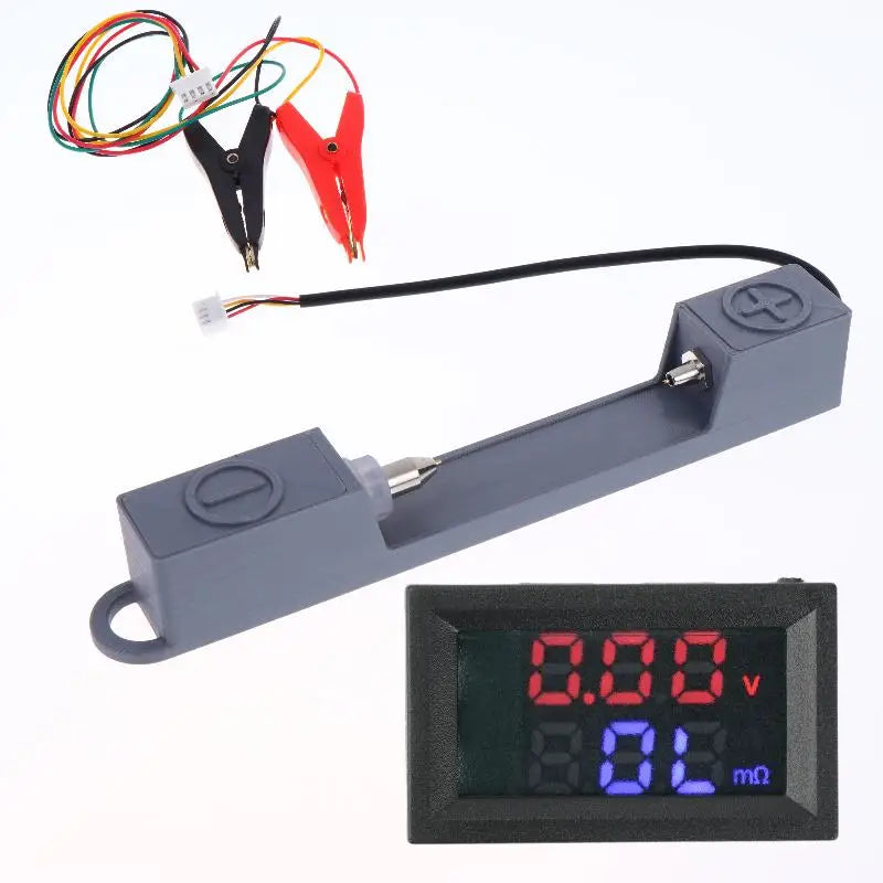 0.56 Inch Dual Digital Display Battery Voltmeter Resistor Tester Red Blue Display DC4-12V VR452 Internal Resistance Tester 1Set