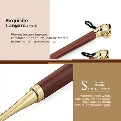 Shoe Puller 32cm Metal Shoe Horn Lion/Horse Head Handheld Wood Handle Shoehorn Durable Long Portable Shoe Lifter Reduce Bending