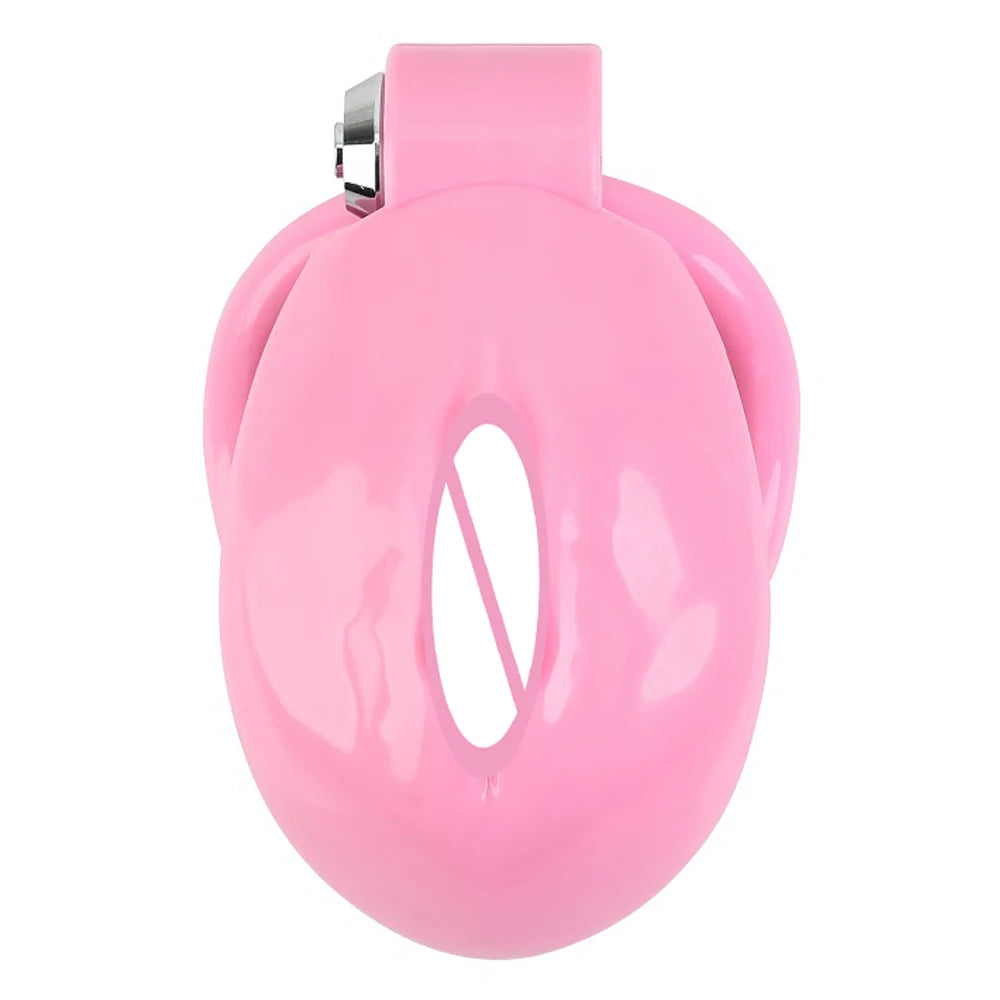 Pink Male Penis Chastity Cage Set Small Chastity Cage With 5 Cock Rings Penis Bondage Slave Man Sex Toy