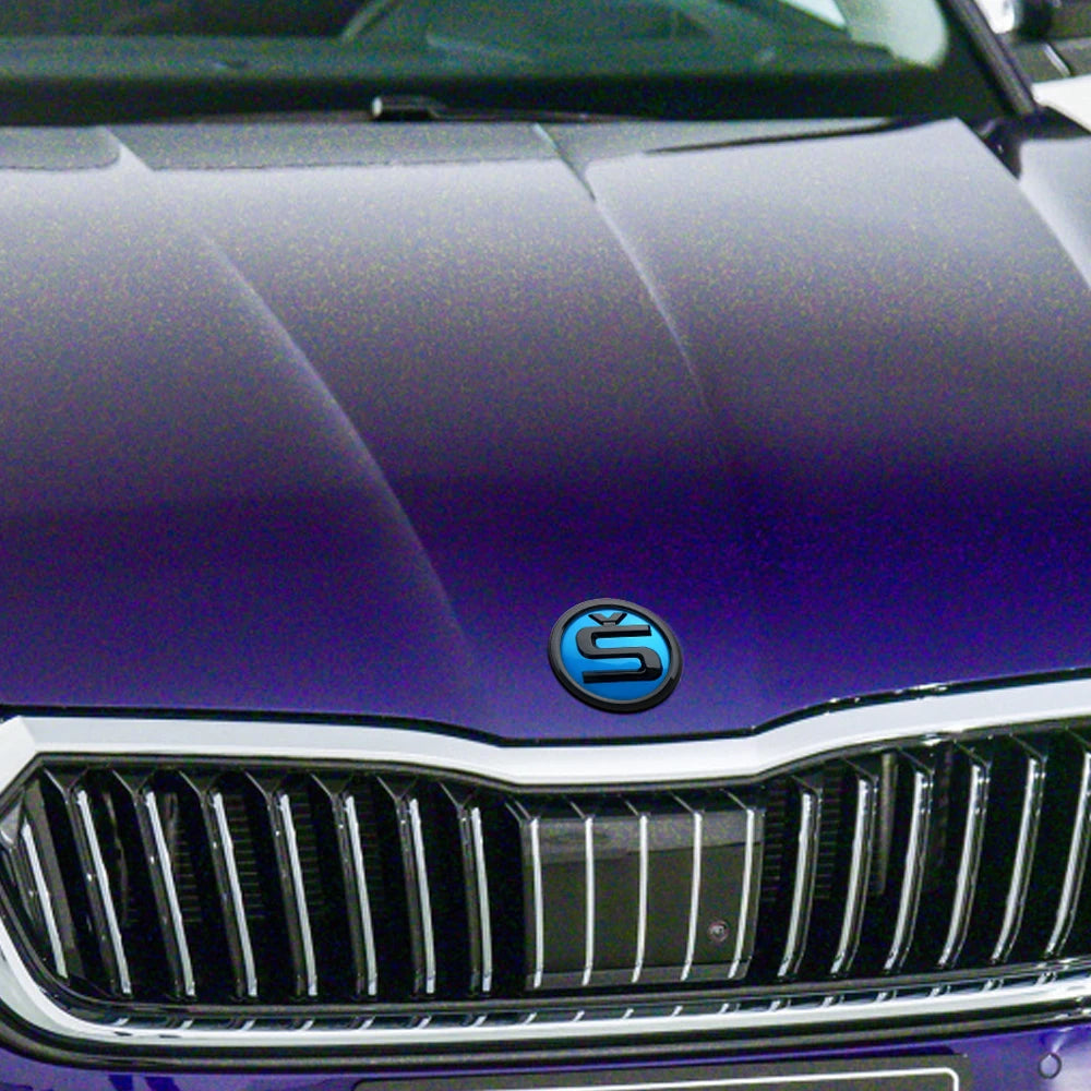 8/9/10cm Emblem Car Front Hood Badge Rear Trunk Sticker for Skoda Octavia Rapid Fabia S Logo Superb KAMIQ Kodiaq VRS Accessories