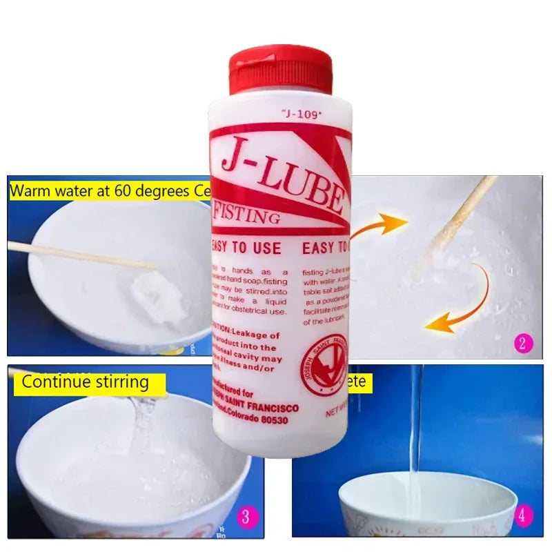 Concentrated Lubricating Powder J-Lube 18+ Gel Oil Lube Gay Anal Vaginal Massage Cream Fisting Safe Intimate Gel Grease 40-300g