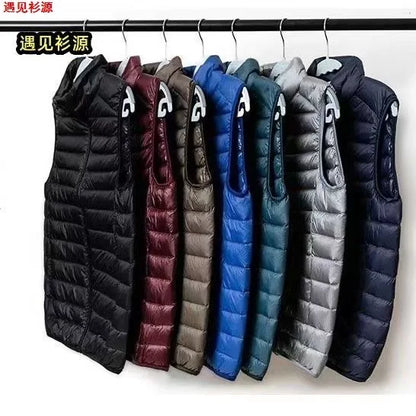 Ultra-Light down Vest Men's Spring Autumn Winter Fashion City Style Standard Fit Youth Daily Wear Couple's Style Vest
