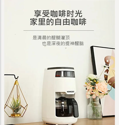 220V HOMEZEST German Coffee Maker Automatic Drip Coffee Machine Mini American Brewer for Home Tea WAQ
