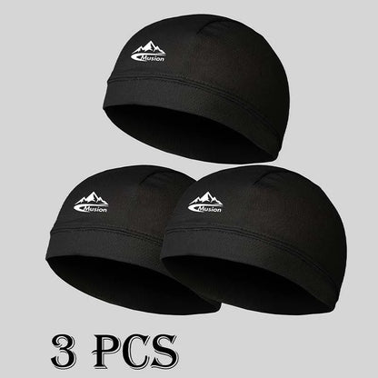 Musion Under Helmet Beanie Cap  Vented Sweat Absorbent Moisture Wicking for Men Cycling Motorcycle Riders