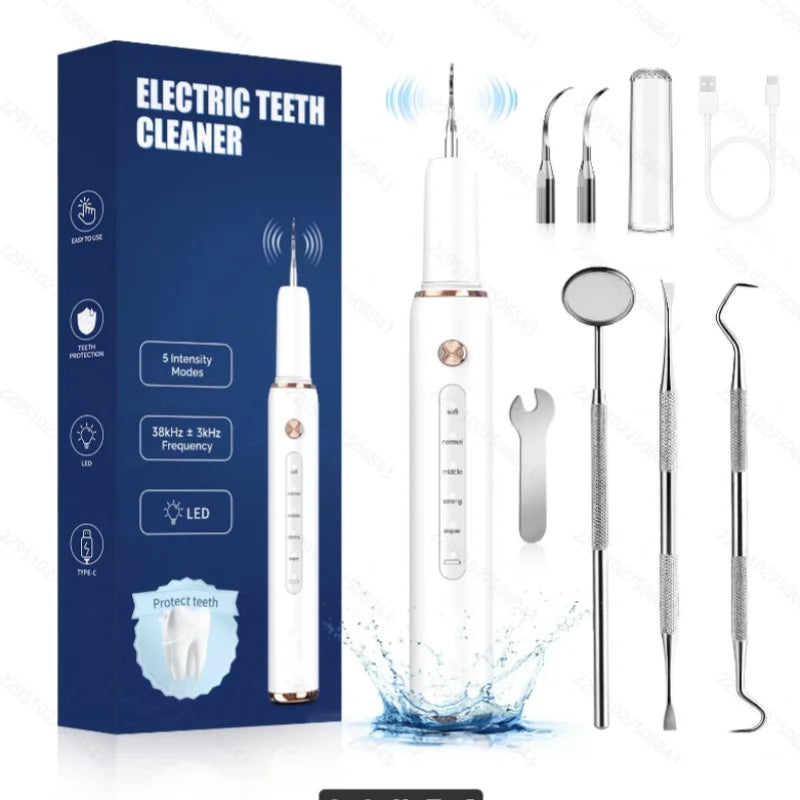 CURVY MOON Ultrasonic Plaque Remover for Teeth T4 UV Disinfection Dental Tartar Calculus Remover Teeth Cleaning Oral Care Kit
