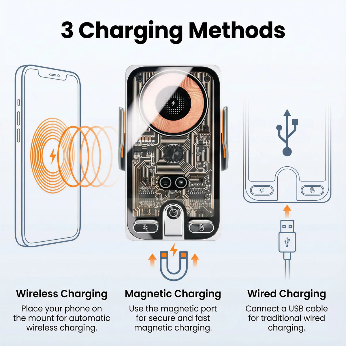 For Mazda CX60 CX80 CX-60 CX-80 Car Phone Holder Wireless Charger Magsafe Holder Auto Clamping Strong Magnet Mazda Accessories