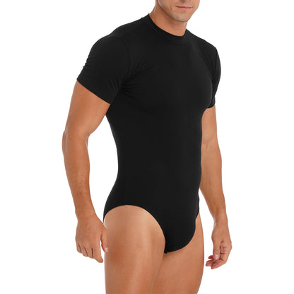 Men Casual Solid Color Skinny Romper Stretchy Undershirt Bodysuit Leotard for Shapewear Athletic Jumpsuit Swimwear Wetsuit