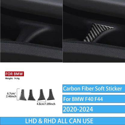 Real Carbon Fiber Car Accessories Black Trim Cover Soft Sticker For BMW 1/2 Series F40 F44 2020 2021 2022 2023 2024