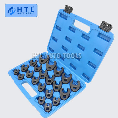 Crows foot Wrench Set 1/2" and 3/8” Drive Flare Nut Crowfoot Wrench Set Metric 8-32mm 6 Point Crows Feet Wrench Set