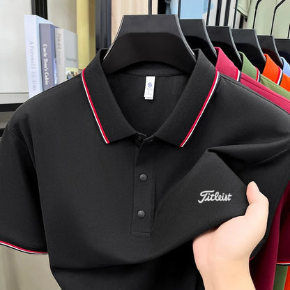 Luxury Men's Polo Shirt Summer Quick-dry Cooling Breathable Short Sleeve Versatile Business Golf Fashion Premium Embroider Tee