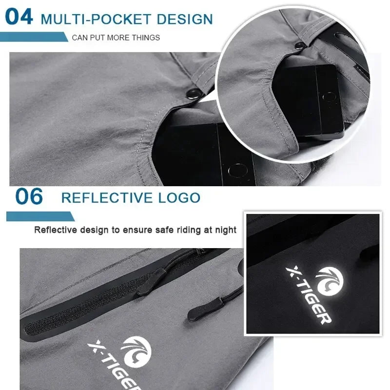 X-TIGER Men's Casual Cargo Shorts Multi-Pocket Outdoor Hiking Work Pants Summer Sports Shorts Motorcycle Riding Shorts