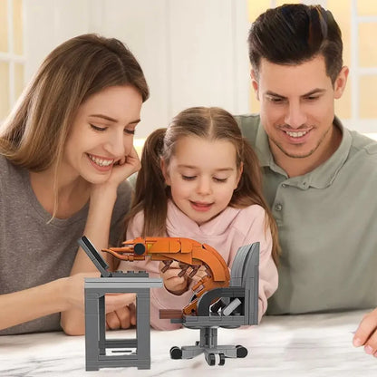 Shrimp Building Blocks Cattle Horses Hard Work Office Figurines Cream Cat Ornament Beast of Burden Model Assembly Toy for Worker