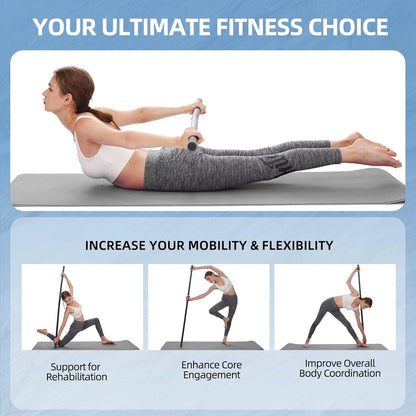 Yoga Stick Adjustable Mobility Stick for Exercise Stretching Balance Versatile Exercise Stick for Fitness
