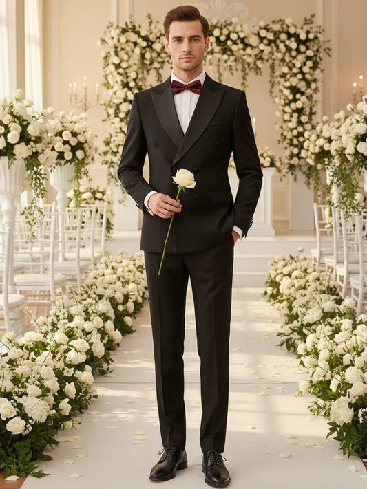 High Quality Wedding Groom Dress Men's Evening Gown Slim Fit Leisure Suit Blazers Elegant Man Suit