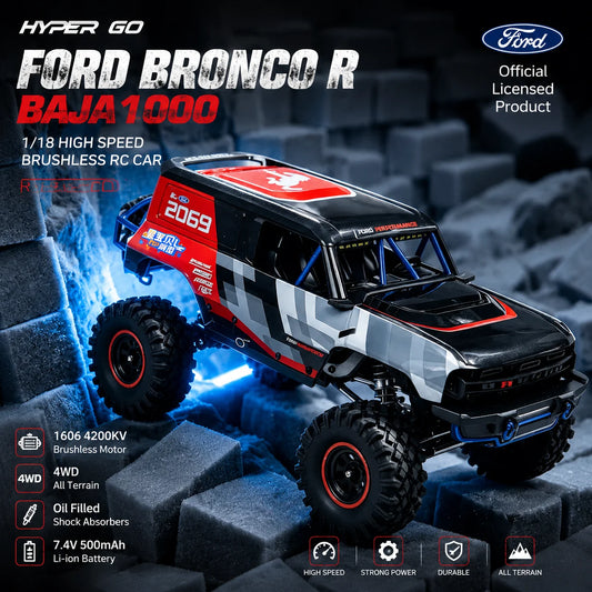 In Stock MJX Hyper Go H18P Upgraded 1:18 Brushless RC Car 4WD High Speed Off-Road Truck DIG System 2.4G RTR
