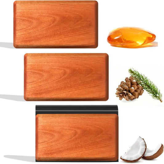 Car Air Freshener Starter Kit Wood Air Freshener Car Odor Eliminator Visor Clip Long-Lasting Variety 3 Refill Amber-Cabana-Pine