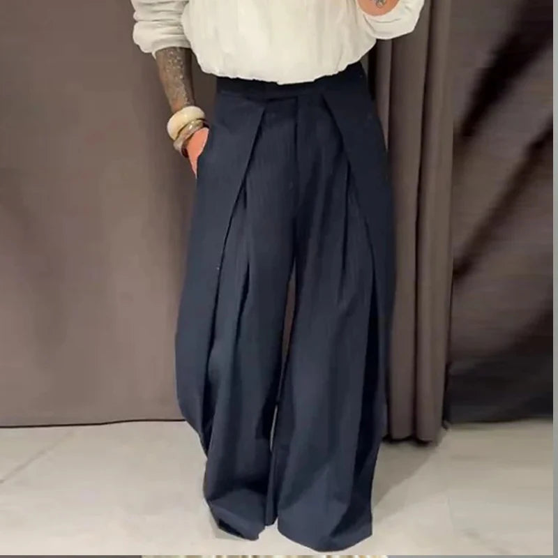 Women's Baggy Pants Woman Trousers Striped Wide Leg Pants Ladies Fashion Casual y2k Pants 2025 Autumn Elegant Pleated Long Pants