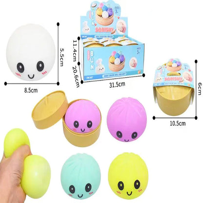 In stock hot sales 6 Cm Giant Dumpling 4 Inch Dumpling Stress Bun Anxiety Soft Decompression Dough For Adults Skateboard