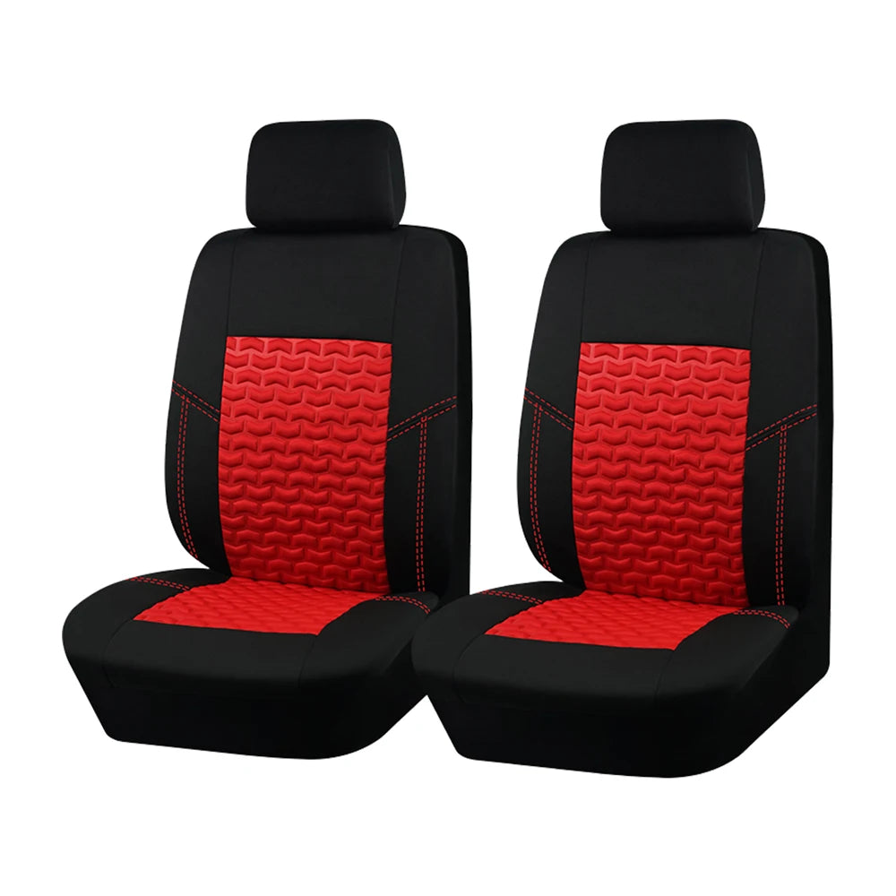 AUTO PLUS Car Seat Covers Tire Texture Press Breathable Fabric Seat Covers for Car 3 Zipper for Rear Seat Backrest