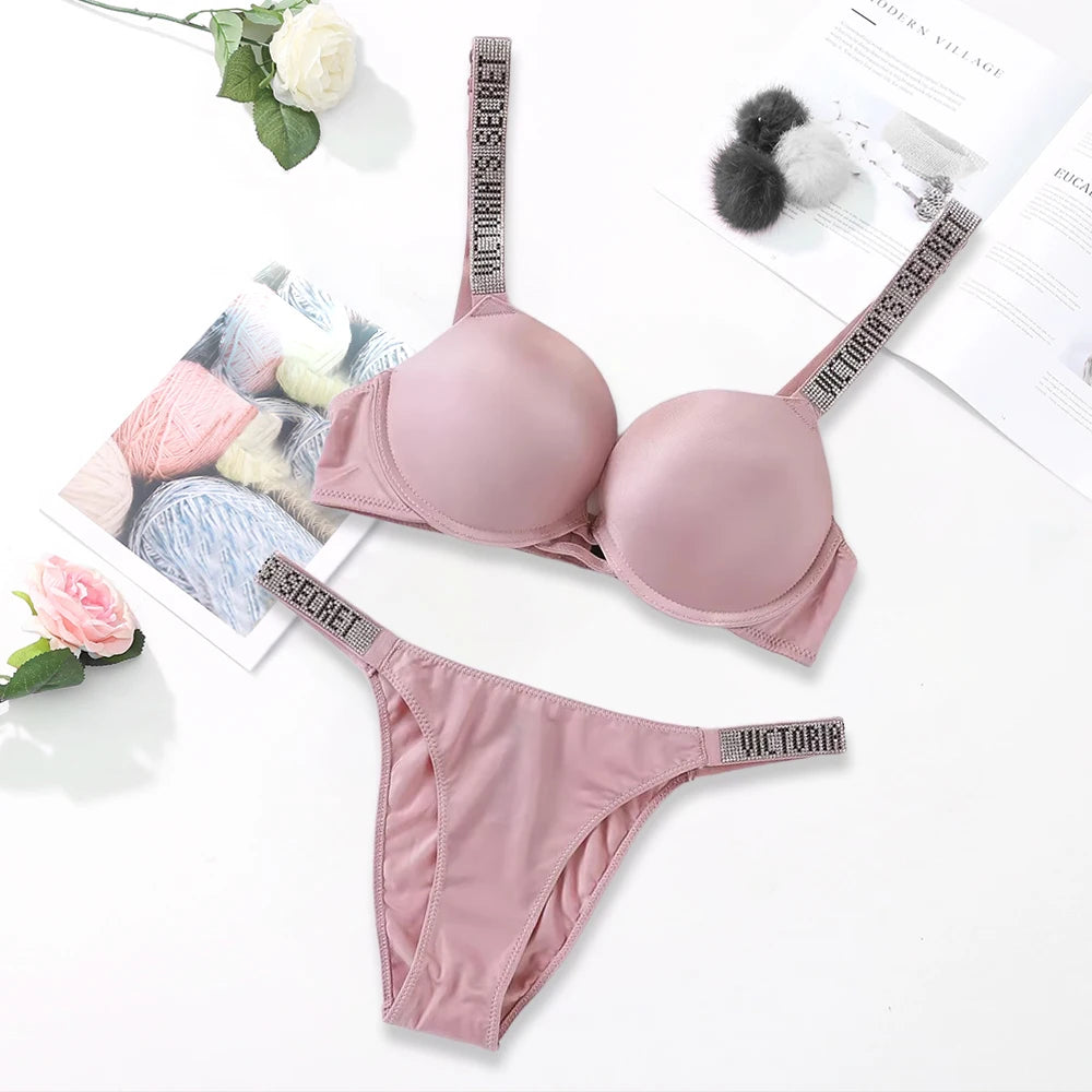 V Soft Versatile Shapewear Sexy Lingerie Bra and Panty Set Push Up Women's Fashion Lingerie Set Sexy Breathable