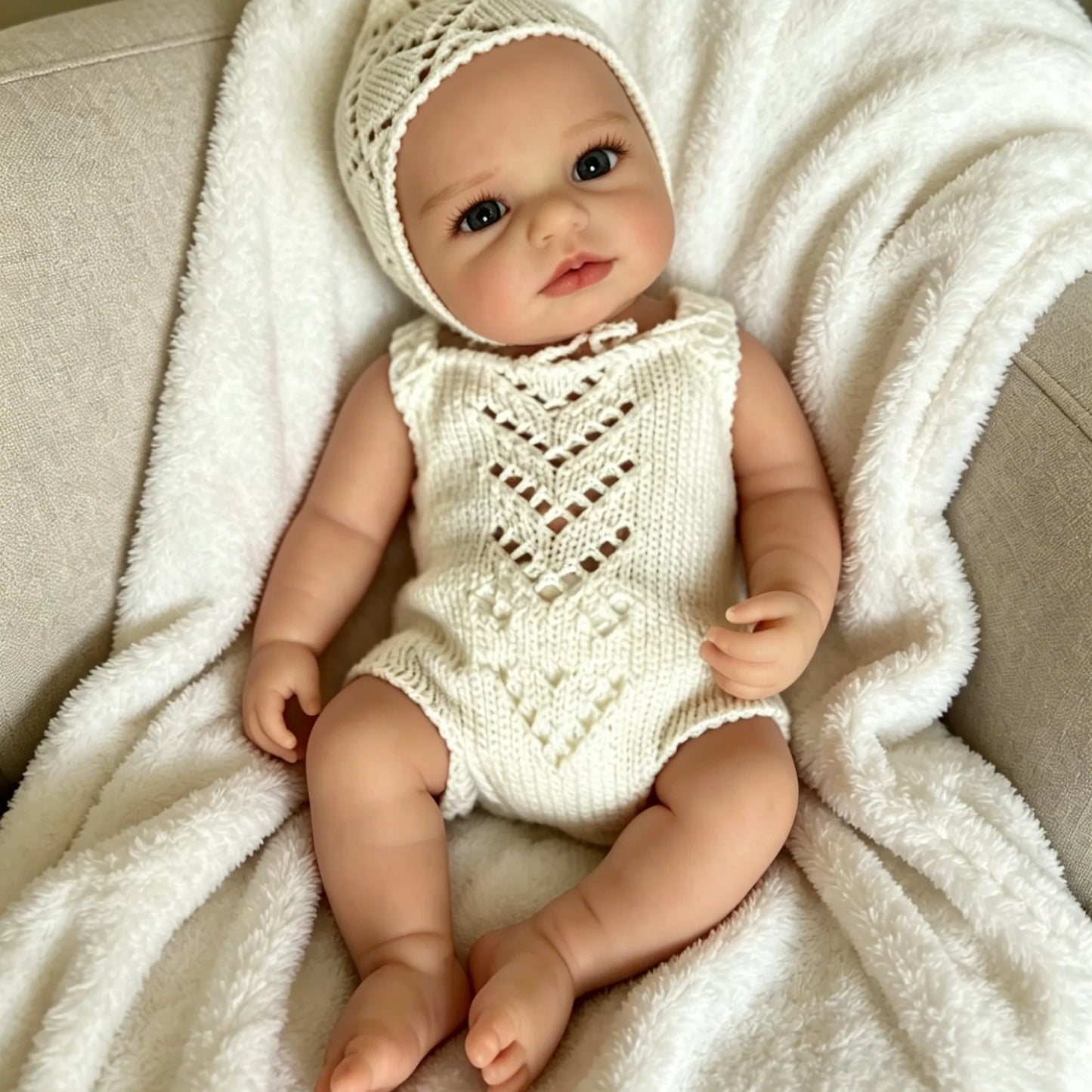 13 Inch Open Mouth Silicone Doll Loulou Lifelike Silicone Girl Doll Newborn Baby Doll Cute Bebe Doll Birthday/Christmas Gift