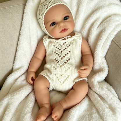 13 Inch Open Mouth Silicone Doll Loulou Lifelike Silicone Girl Doll Newborn Baby Doll Cute Bebe Doll Birthday/Christmas Gift