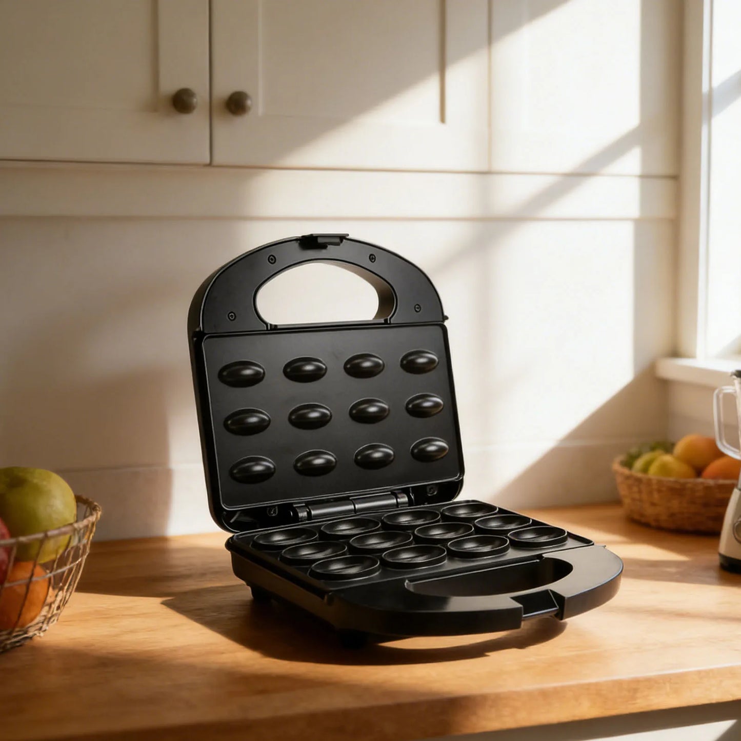 12 Walnut Cookie Maker Non Stick Double Sided Mini Nut Waffle Bread Machine Electric Nut Mold Maker Multifunctional Easy