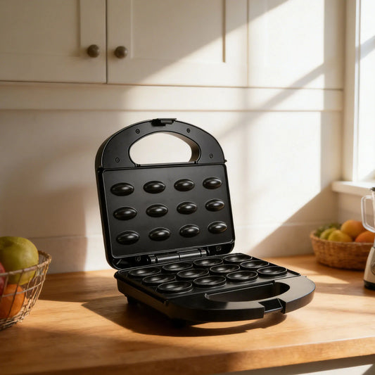 12 Walnut Cookie Maker Non Stick Double Sided Mini Nut Waffle Bread Machine Electric Nut Mold Maker Multifunctional Easy