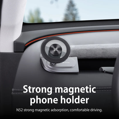 YZ Car Phone Mount 360° Magnetic for Tesla Model Y YL Model 3 Highland Juniper 2026 Foldable Dashboard Phone Stand Accessories