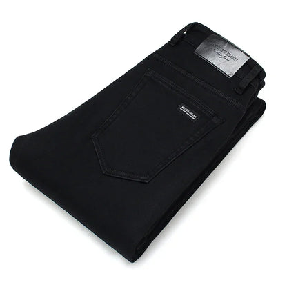 Spring Autumn New Stylish Men's Classic Black Jeans Stretch Slim Comfortable Fashion Business Casual Denim Pants Male Trousers