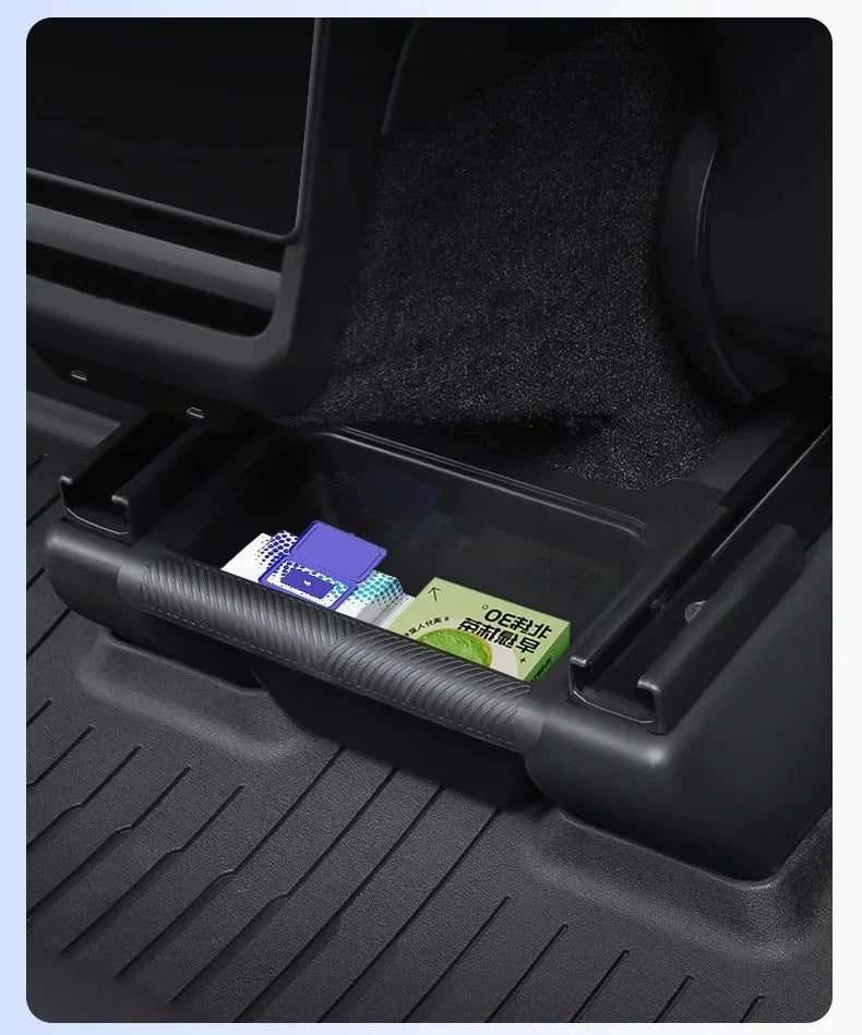Model Y Launch 2026 Rear Trunk Side Storage Box For Tesla Y Juniper 2025 Organizer Suede Anti-dirty Car Travel Accessories