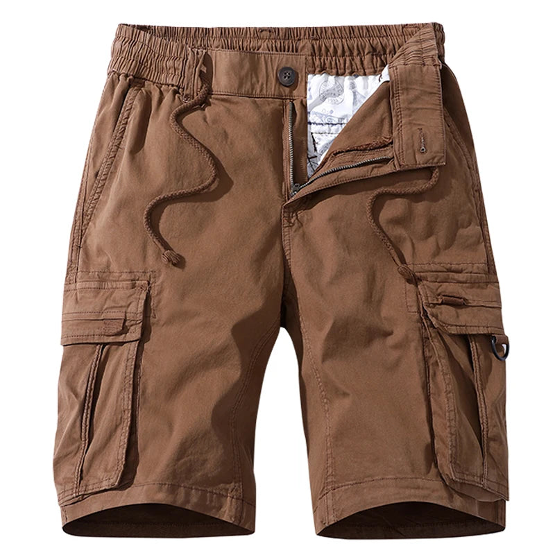 New Summer Men Cotton Cargo Shorts Men Fashion Bermuda Beach Jogger Shorts Men Casual Elastic waist Shorts Male Dropshipping