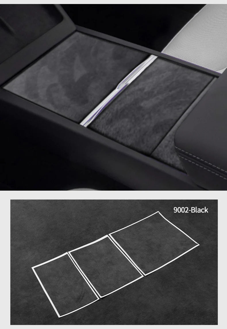 For Tesla Model 3 (2024-) Model Y(2025-) Center Console Panel Trim Sticker Anti Scratch Car Interior Accessory Made of Alcantara