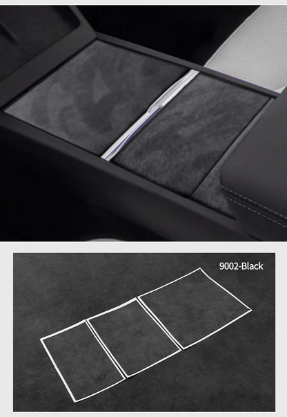 For Tesla Model 3 (2024-) Model Y(2025-) Center Console Panel Trim Sticker Anti Scratch Car Interior Accessory Made of Alcantara