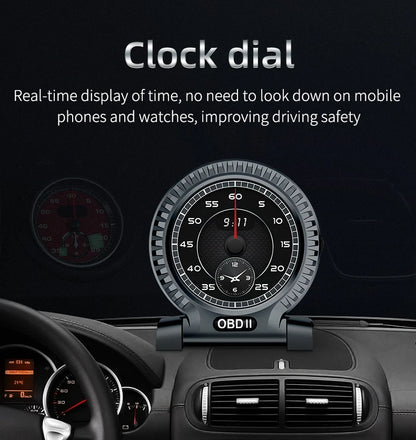KWHUD HUD Head Up Display on Board Computer OBD2 Display Car Digital Speedometer Tacho Clock Oil Temperature Meters Turbo Gauges
