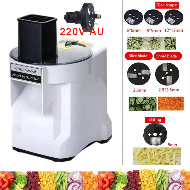 Commercial Dicing Machine K8600 White 3-in-1 Multi-Function Electric Cutter Strips Shreds Slices Dice Radish Potato Vegetables