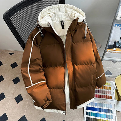 2025 Winter new style Men's Thicken Warm fashion Parka Jackets  Men's Casual Coats Hooded Windbreak Cotton Padded Down Jacket