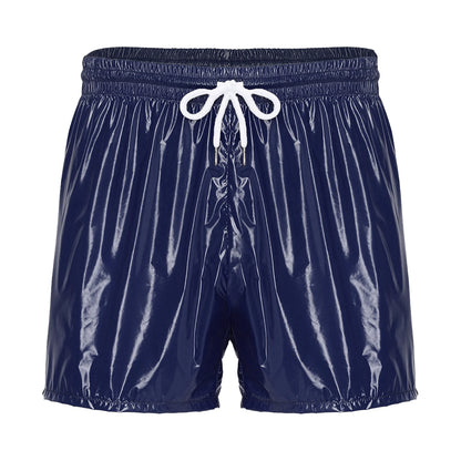Mens Waterproof Jogging Pants Shiny Y2K Track Baggy Glossy Pants Hip Hop Dance Trousers Quick-dry Swim Shorts Sports Swimsuit