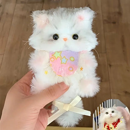 High Quality Cute Handmade Twisty Stick Little Cat Pendant Keychain Plush DIY Material Package Gifts Twist Bar Kitten Doll Toy