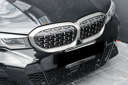 XVIP Front Bumper Kidney Grill Diamonds Style Grille For BMW 3-Series G20 G21 2019-2022 318i 320i 320d 330i 340i 340d M Sport