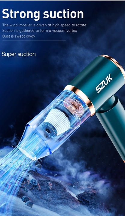SZUK Mini Car Vacuum Cleaner 165000Pa Powerful Vacuum Cleaner Strong Suction Handheld Portable Wireless Vacuum Cleaner for Car