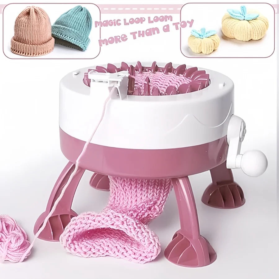 22 Needles Hand Crank Knitting Machine, DIY Yarn Weaving Tool for Scarf Hat Sweater, Lazy Knitting Accessory for Beginners