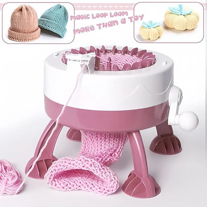22 Needles Hand Crank Knitting Machine, DIY Yarn Weaving Tool for Scarf Hat Sweater, Lazy Knitting Accessory for Beginners