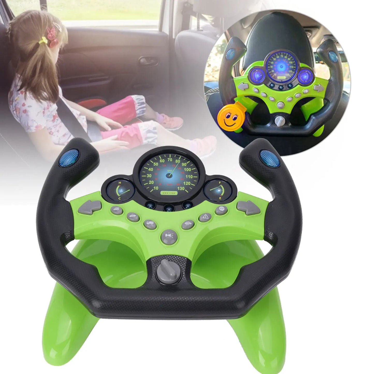 Child Kid Sound Light Simulation Steering Wheel Early Educational Intelligent Toy